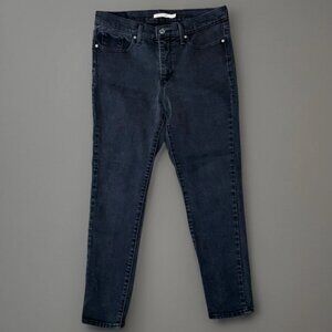 Levis 311 Jeans Womens 29 Black Shaping Skinny Stretch Denim Mid Rise Dark Wash